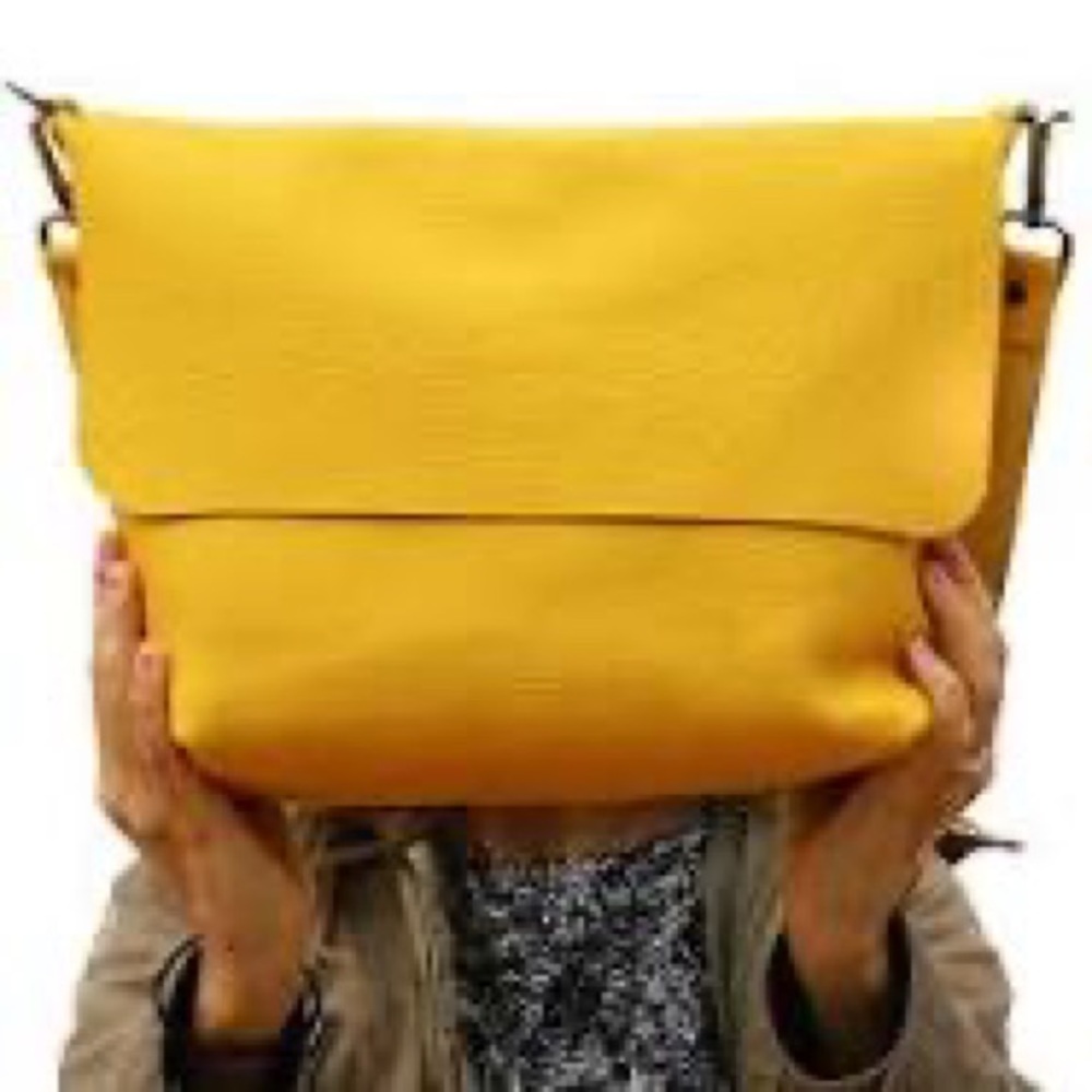 Calma Project Yellow Leather Crossbody Bag XL